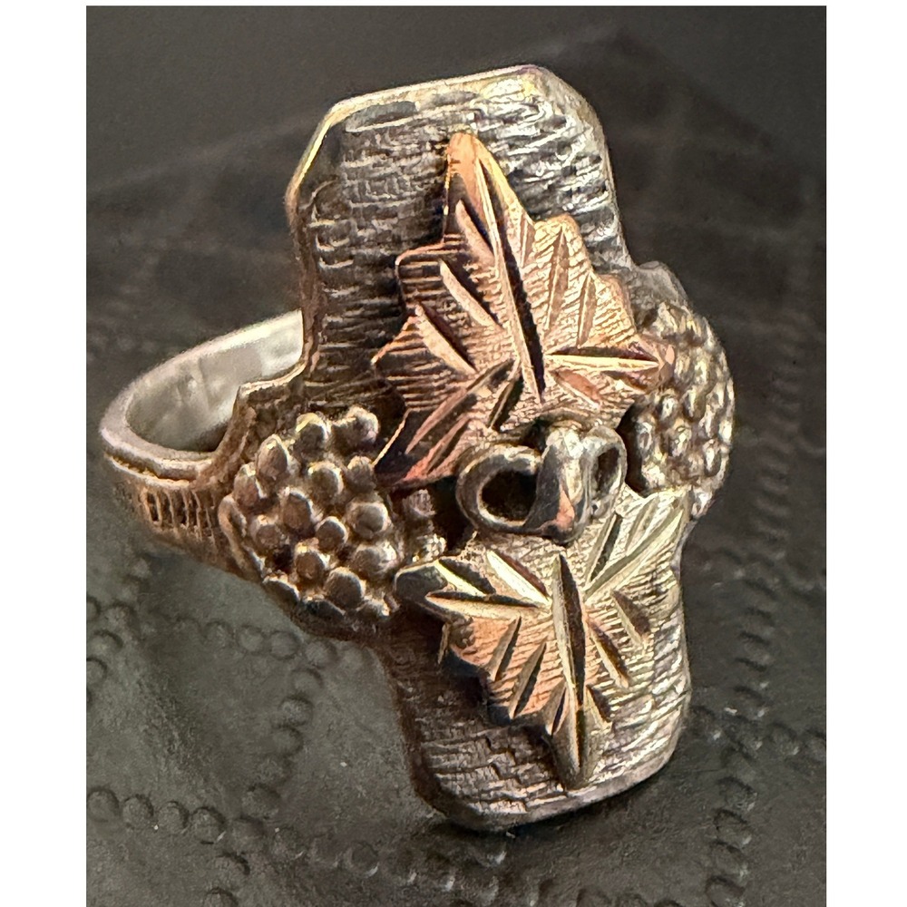 Landstroms Black Hills Gold Ring Sterling Silver 10K